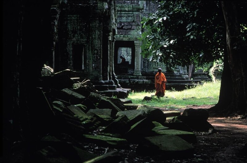 Monk in Orange Robe — Green