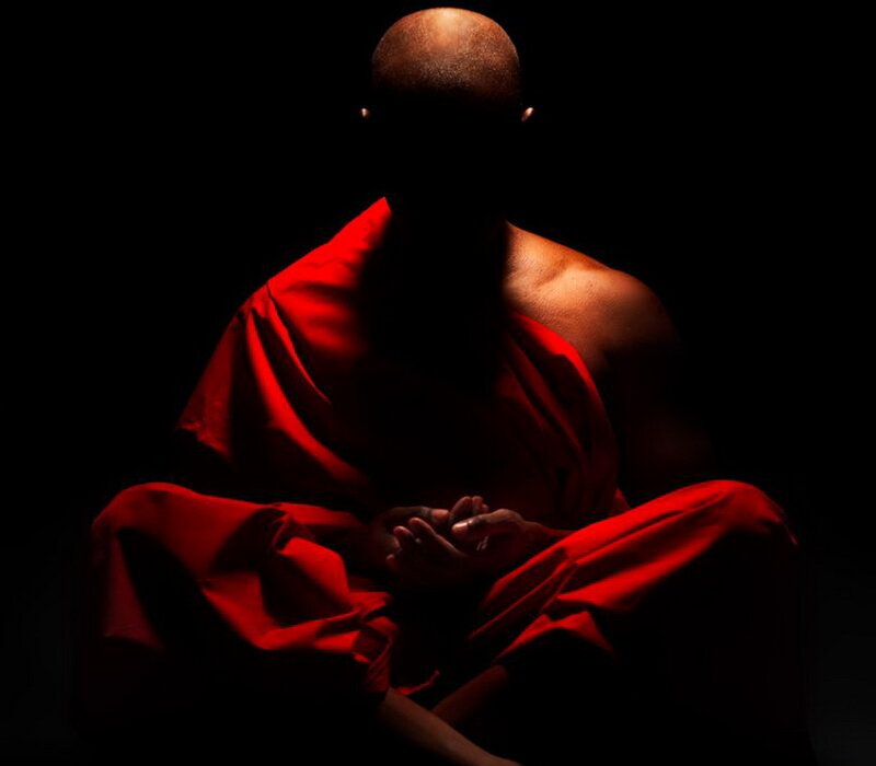 Monk in Red Robe — Dramatic