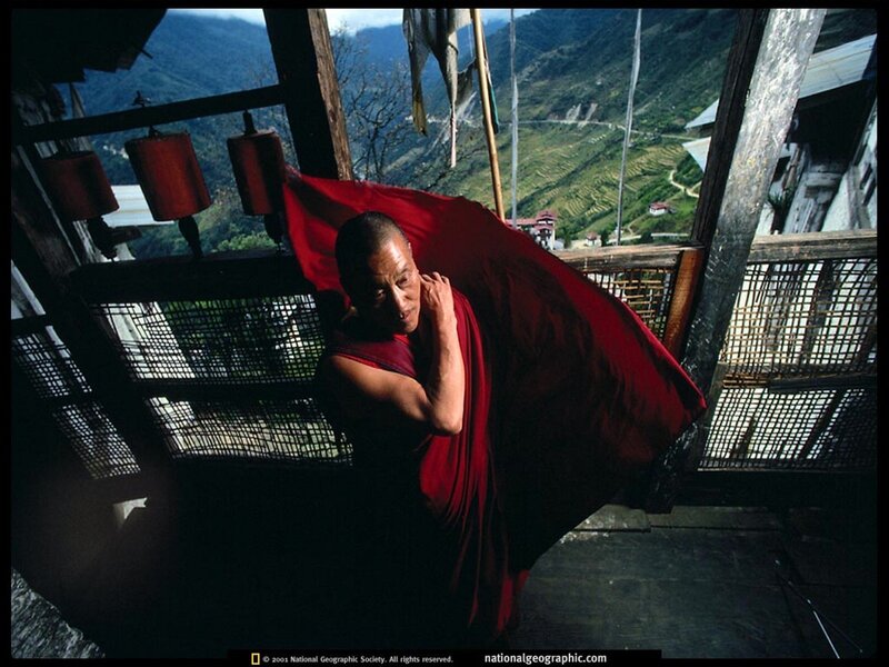 Monk in red robe