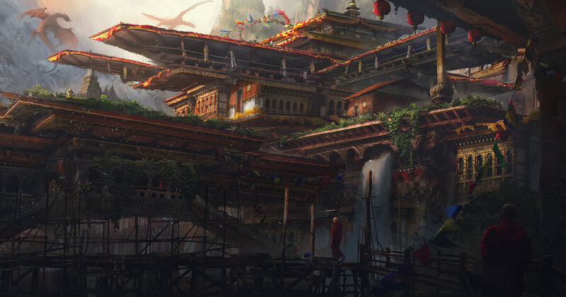 Monk in Temple