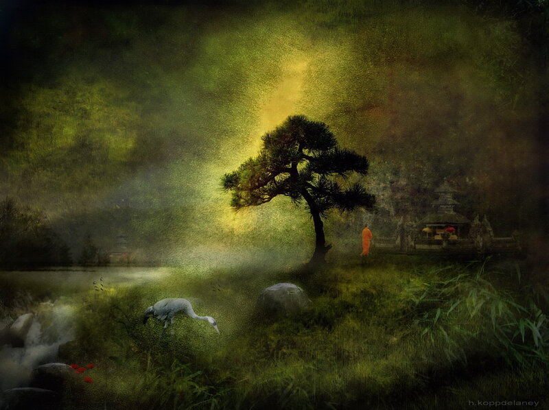 Monk Near Tree