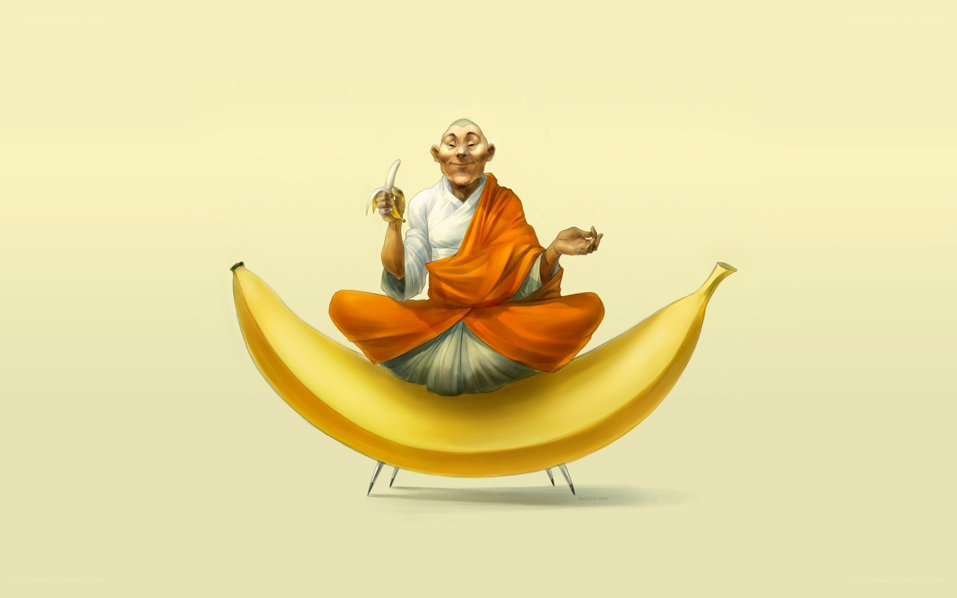 Monk on a banana