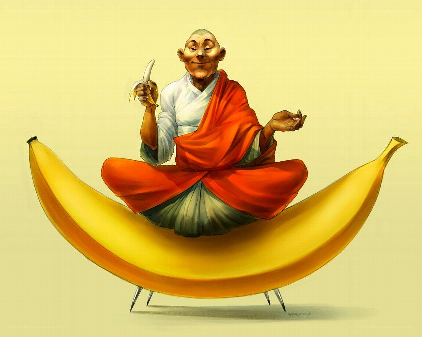 Monk on a banana