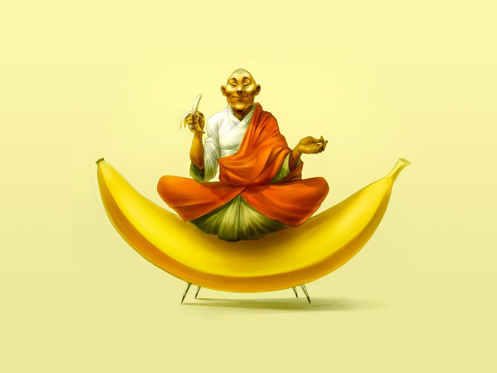 Monk on a banana