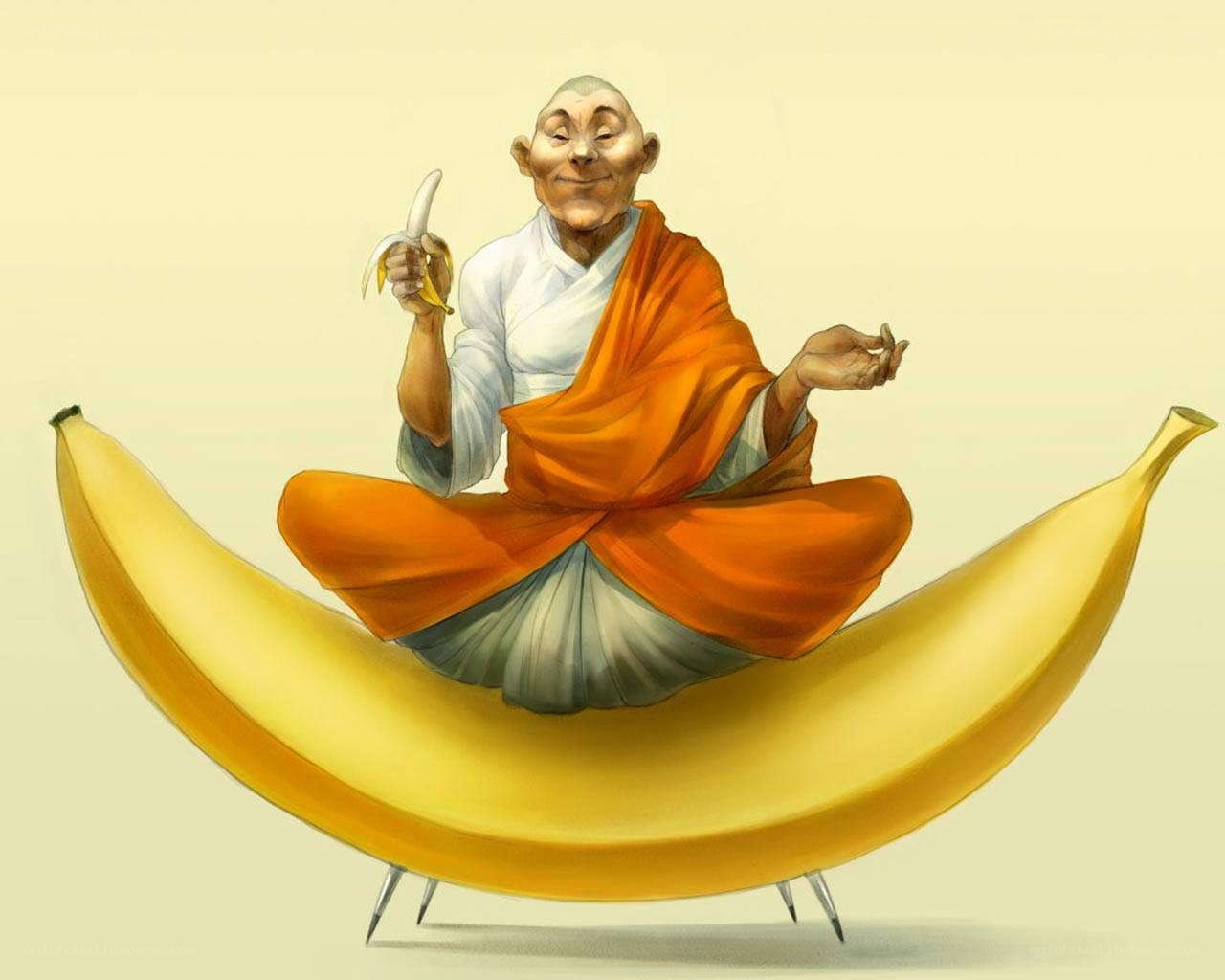 Monk on a banana