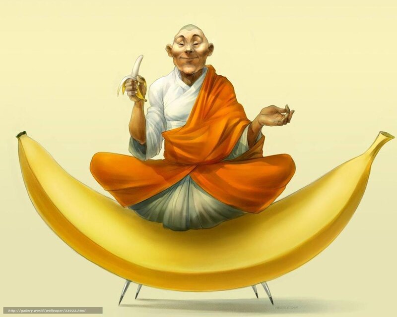 Monk on a banana