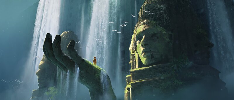 Monk on Giant Hand