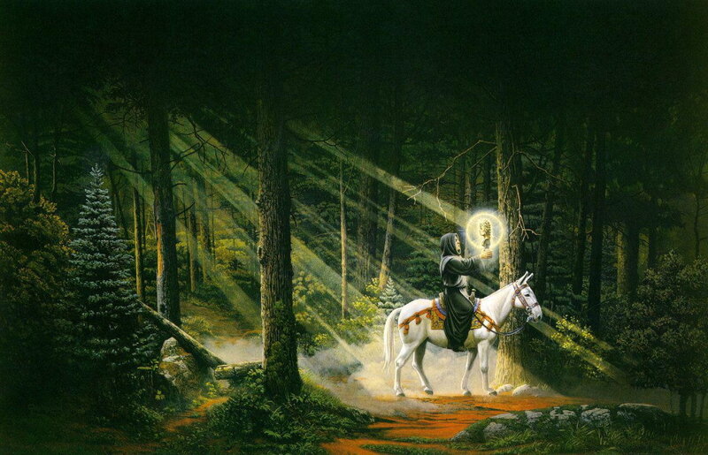 Monk on White Horse
