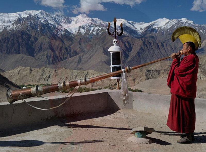 Monk Playing Horn
