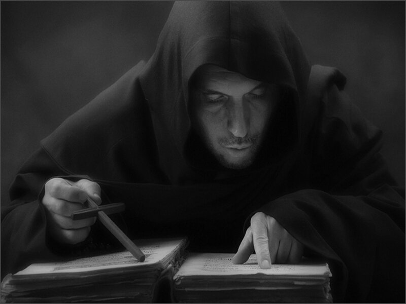 Monk Reading Book
