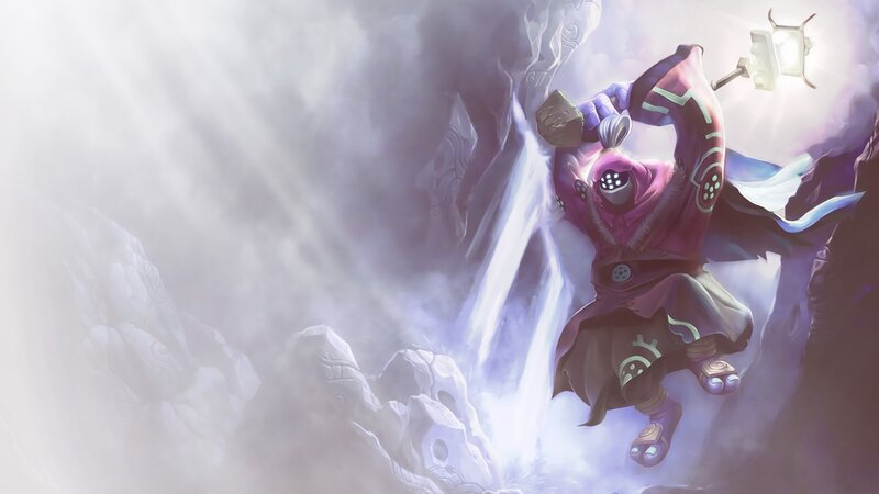 Monk with a glowing hammer