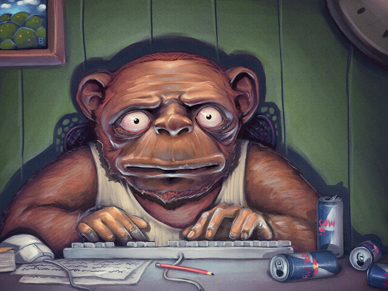 Monkey at Computer