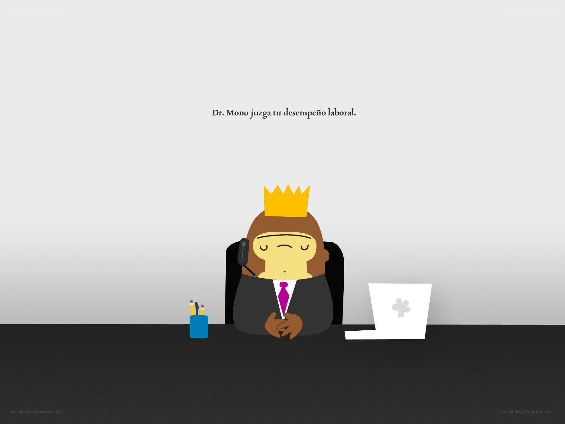 Monkey boss at desk