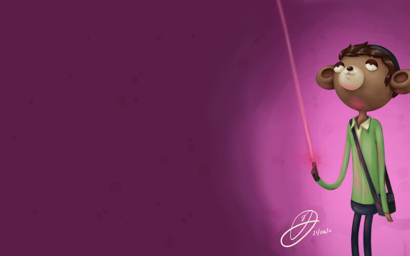 monkey character with lightsaber