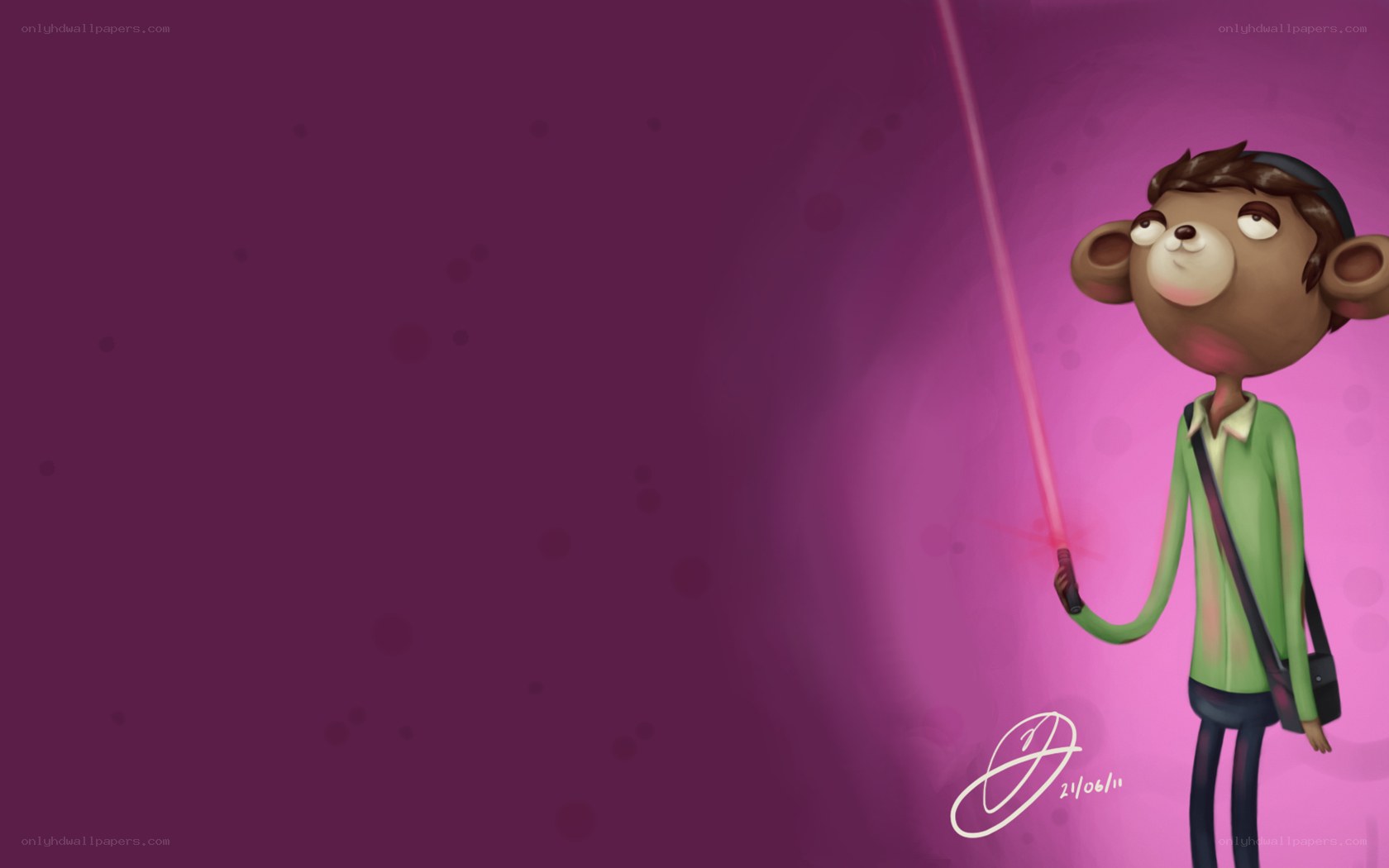 monkey character with lightsaber