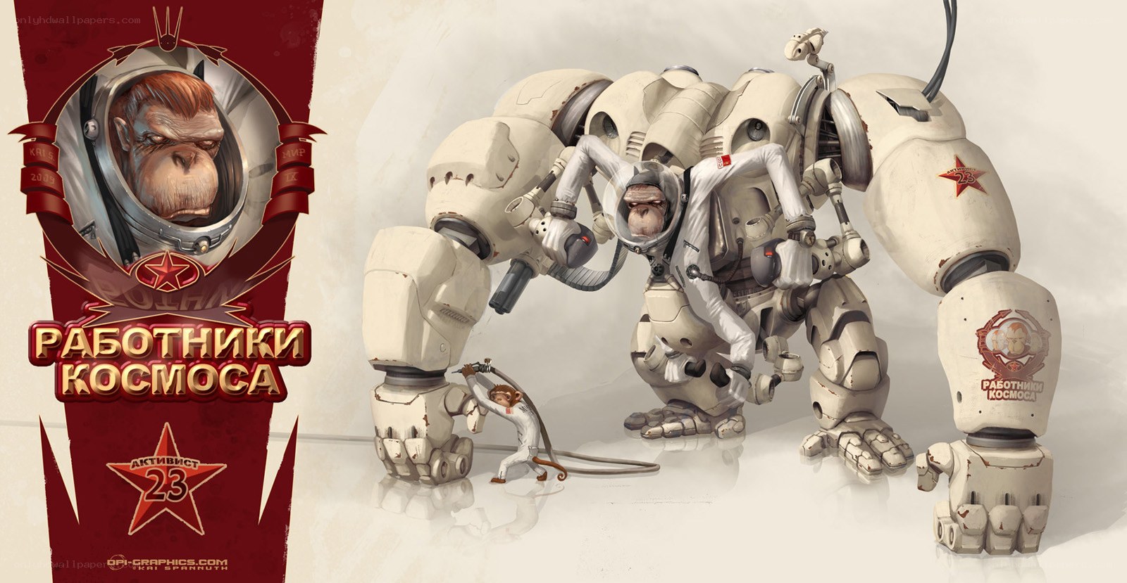 Monkey cosmonauts in mechs