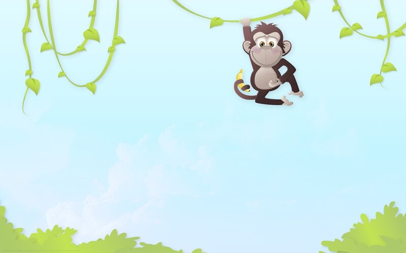 monkey hanging from vine
