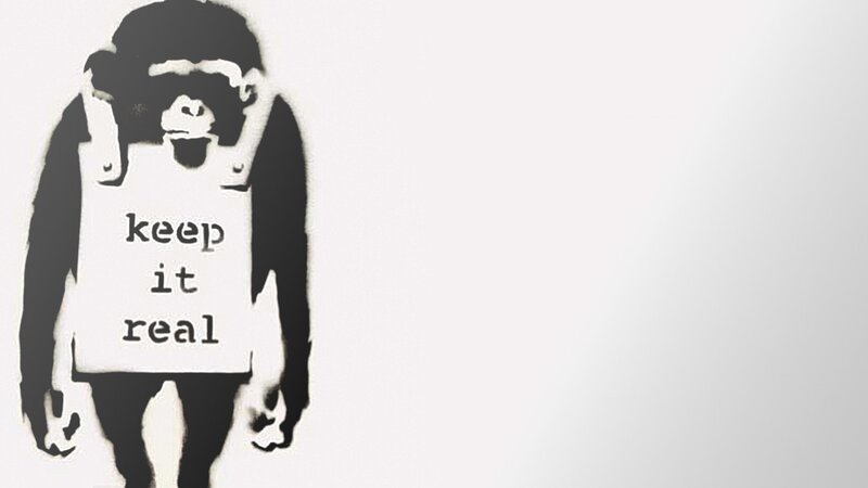 Monkey Holding Sign — Black