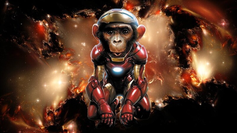 Monkey in Armor Suit