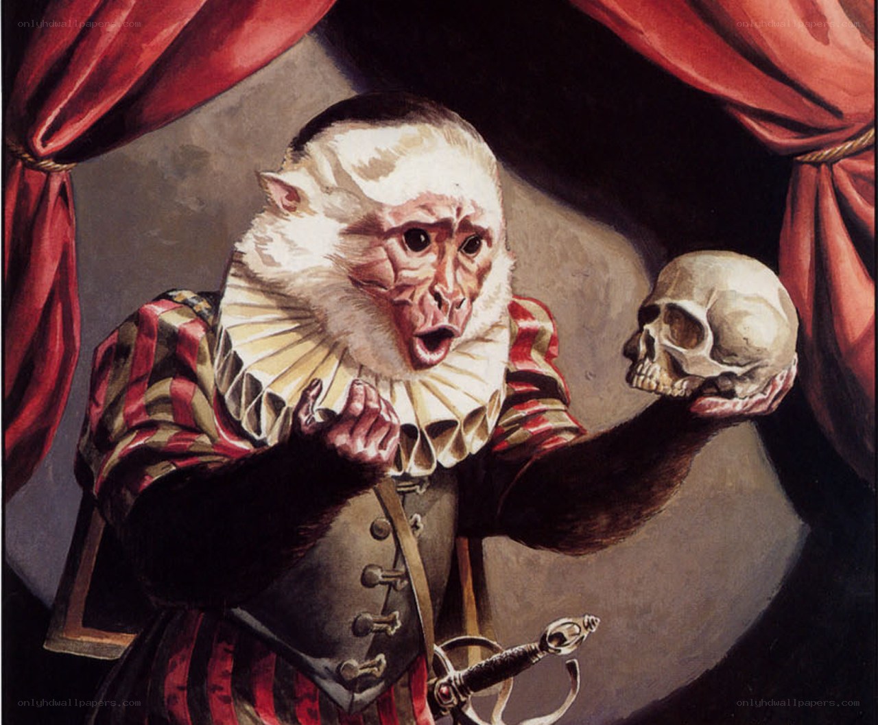 monkey in jester costume