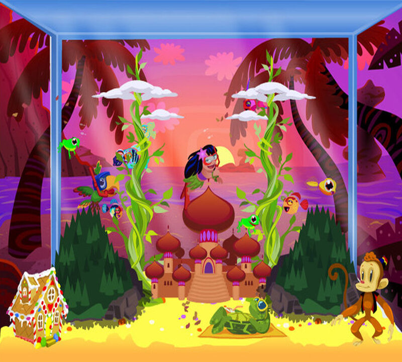 Monkey in Jungle Scene