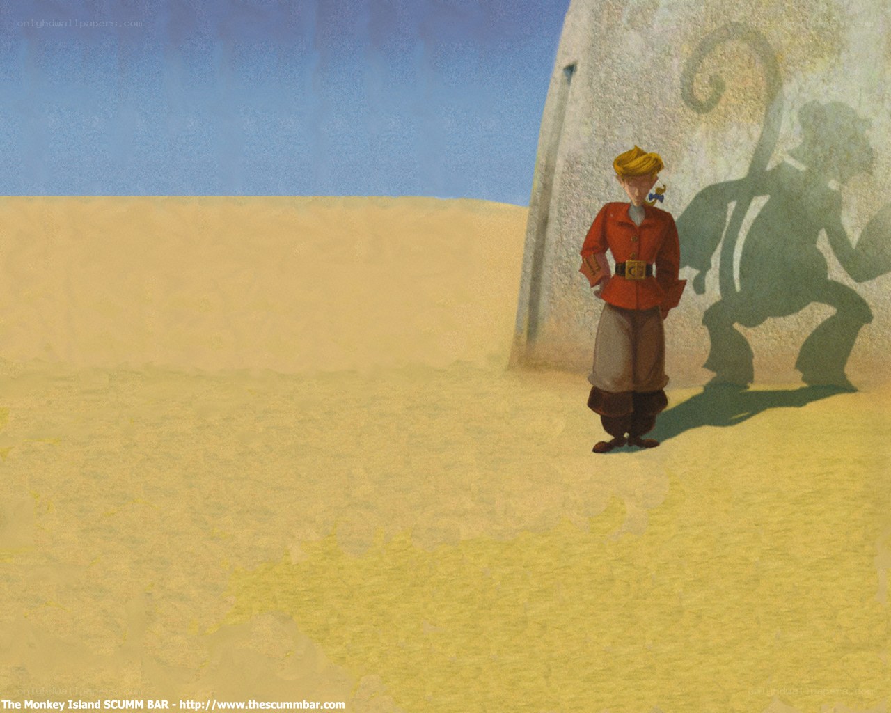 Monkey Island character in desert