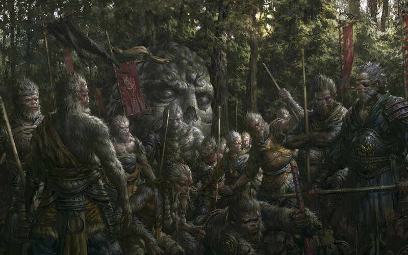 Monkey King army in forest