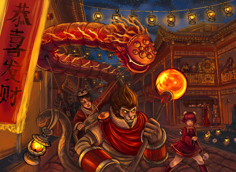 Monkey King with Dragon