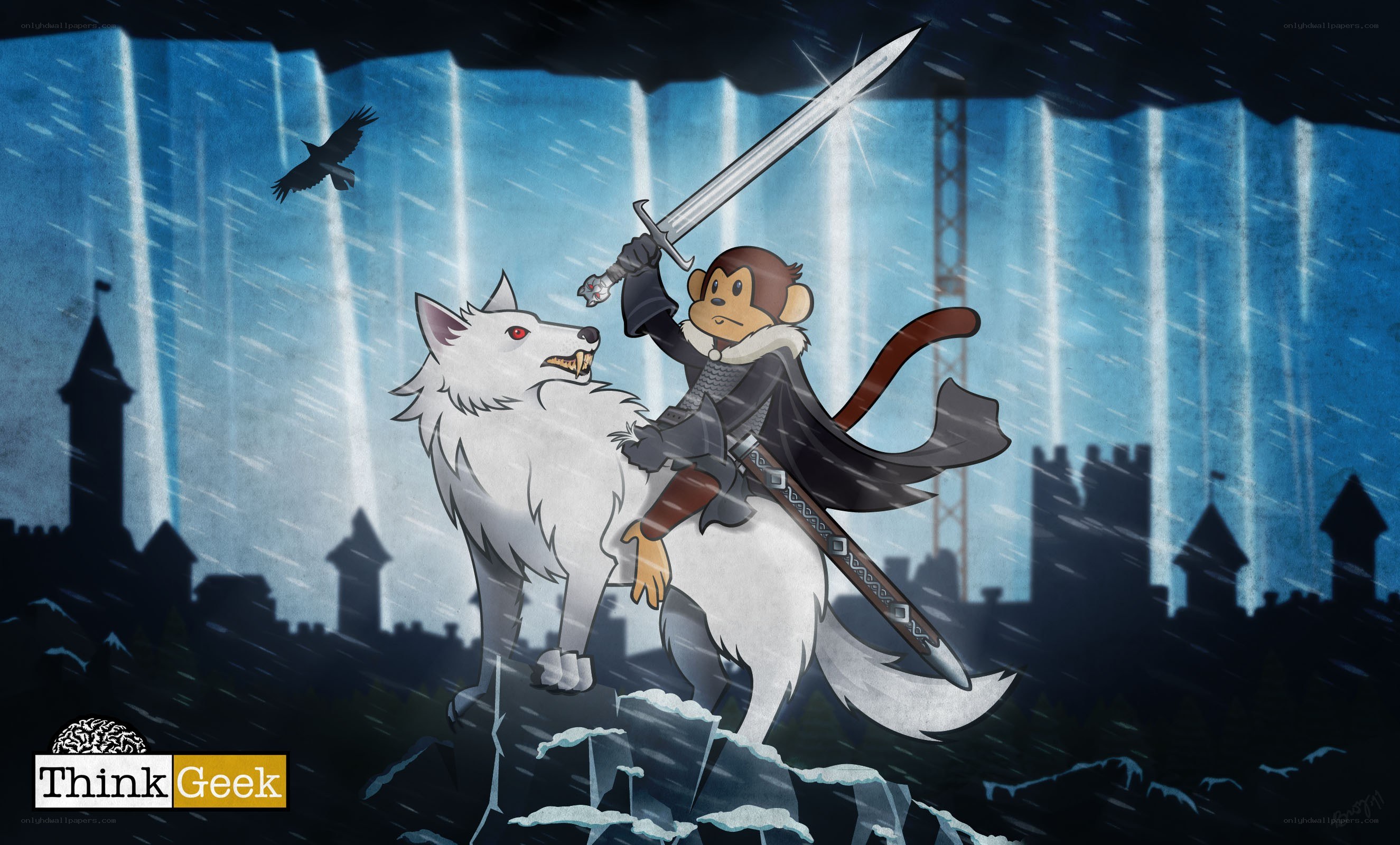 monkey knight on wolf