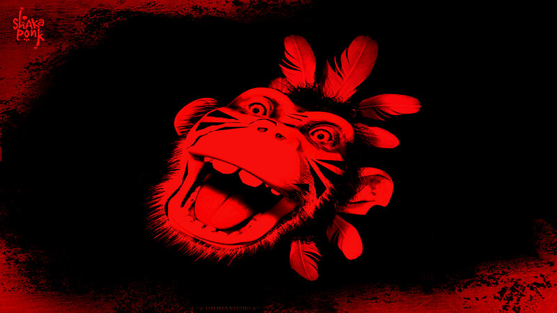 Monkey Mask with Feathers