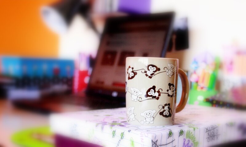 Monkey Mug on Book