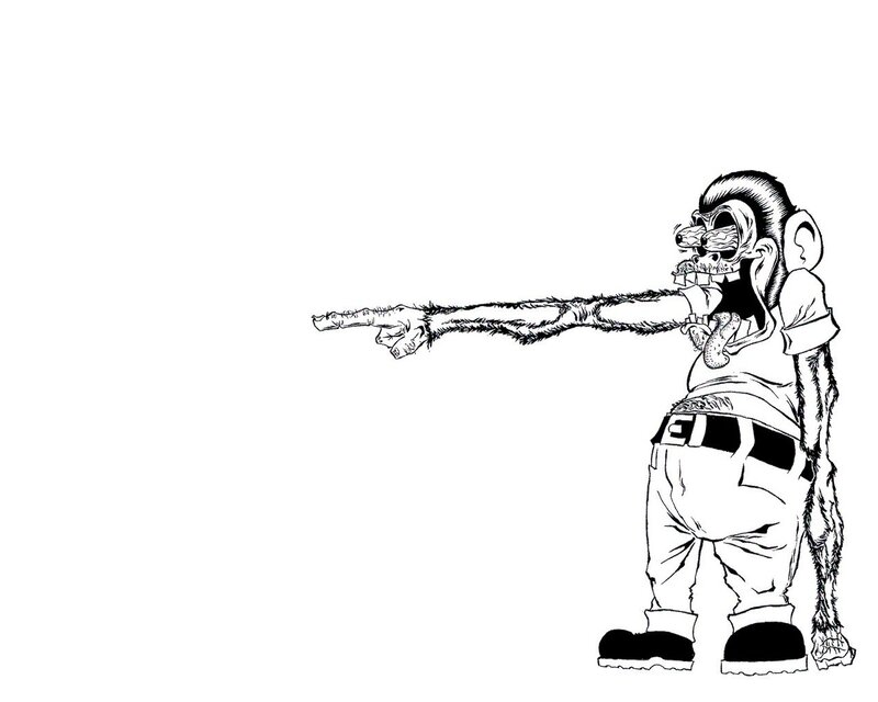 monkey pointing illustration