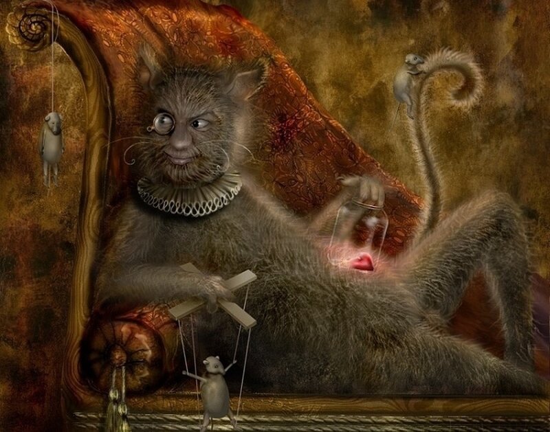 Monkey puppeteer with mice