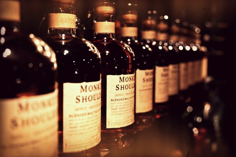 Monkey Shoulder whisky bottles