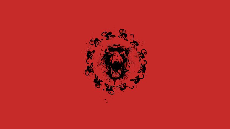 Monkey Skull with Monkeys