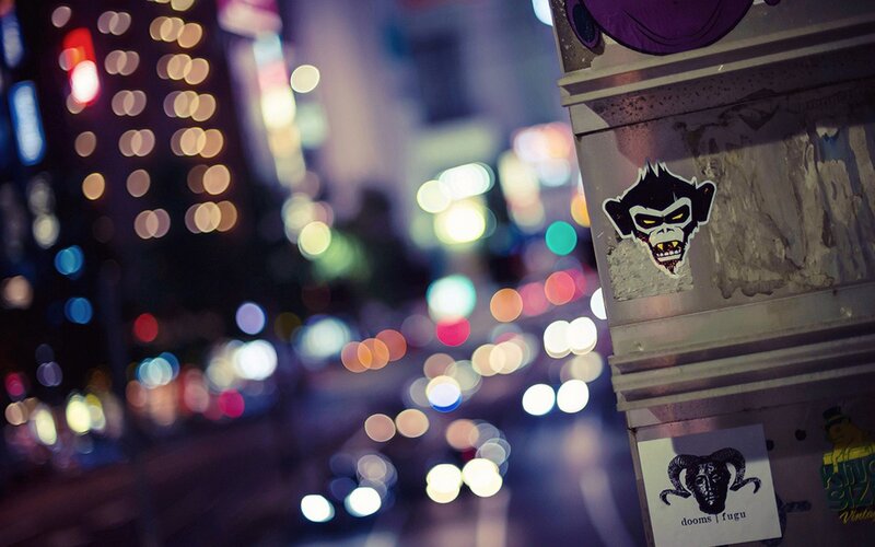 Monkey Sticker on Pole