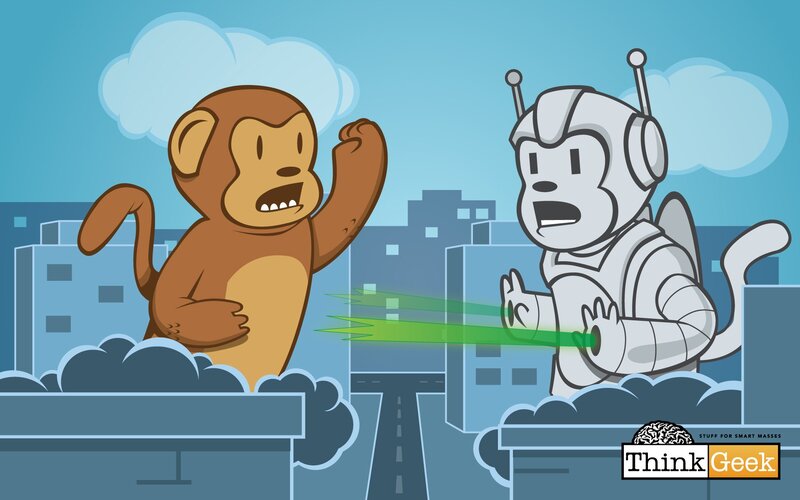monkey vs robot battle