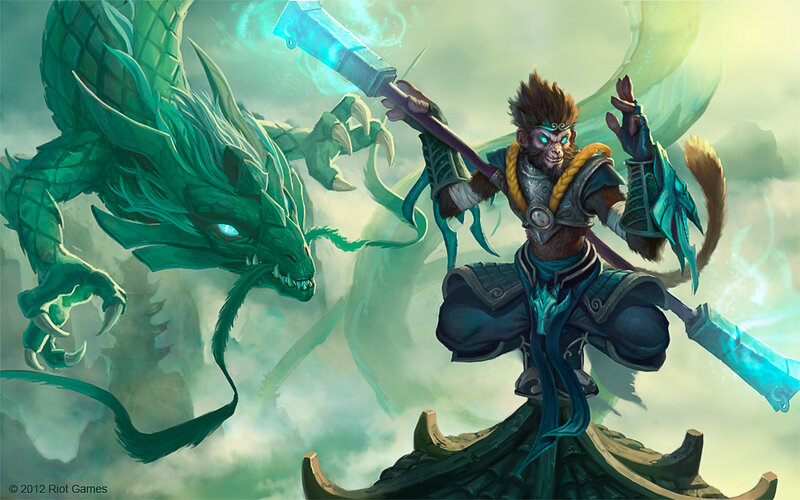 Monkey Warrior with Dragon