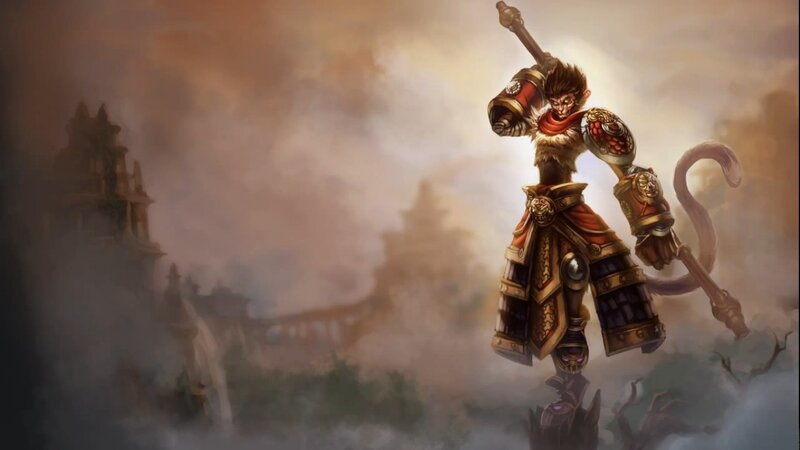 Monkey Warrior with Staff — Brown, Dramatic, Digital Art, Armor