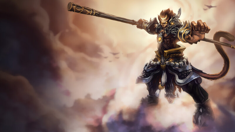 Monkey Warrior with Staff — Brown, Dramatic, Digital Art