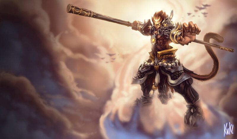Monkey Warrior with Staff — Brown