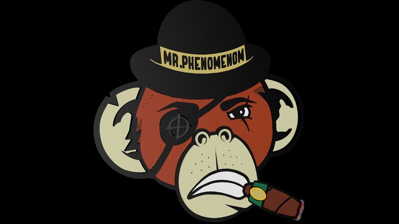 Monkey Wearing Hat — Black