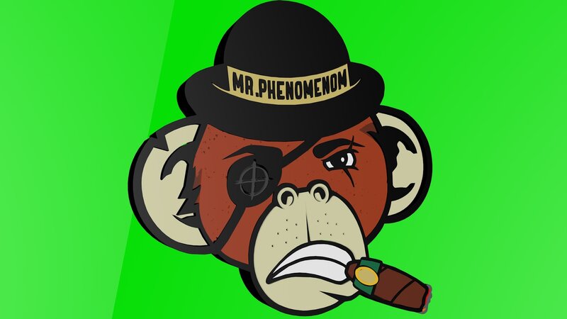 Monkey Wearing Hat — Green