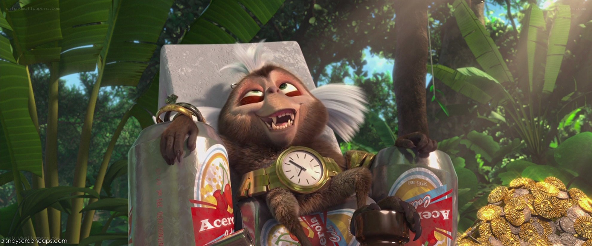 monkey with gold watch