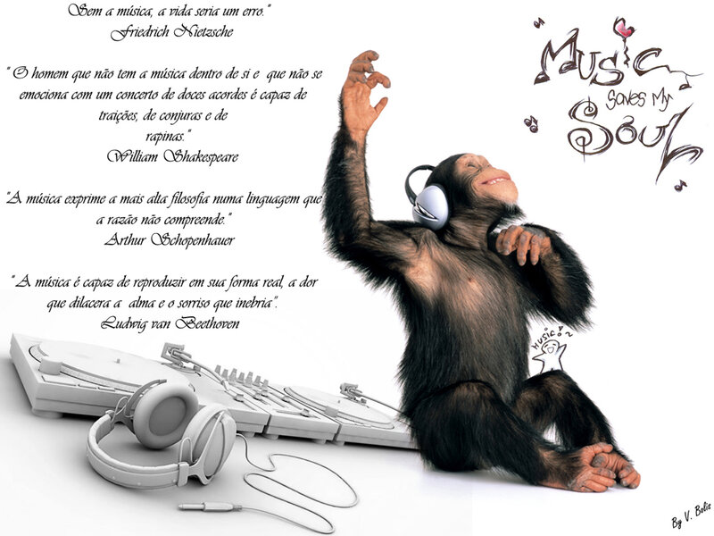 monkey with headphones