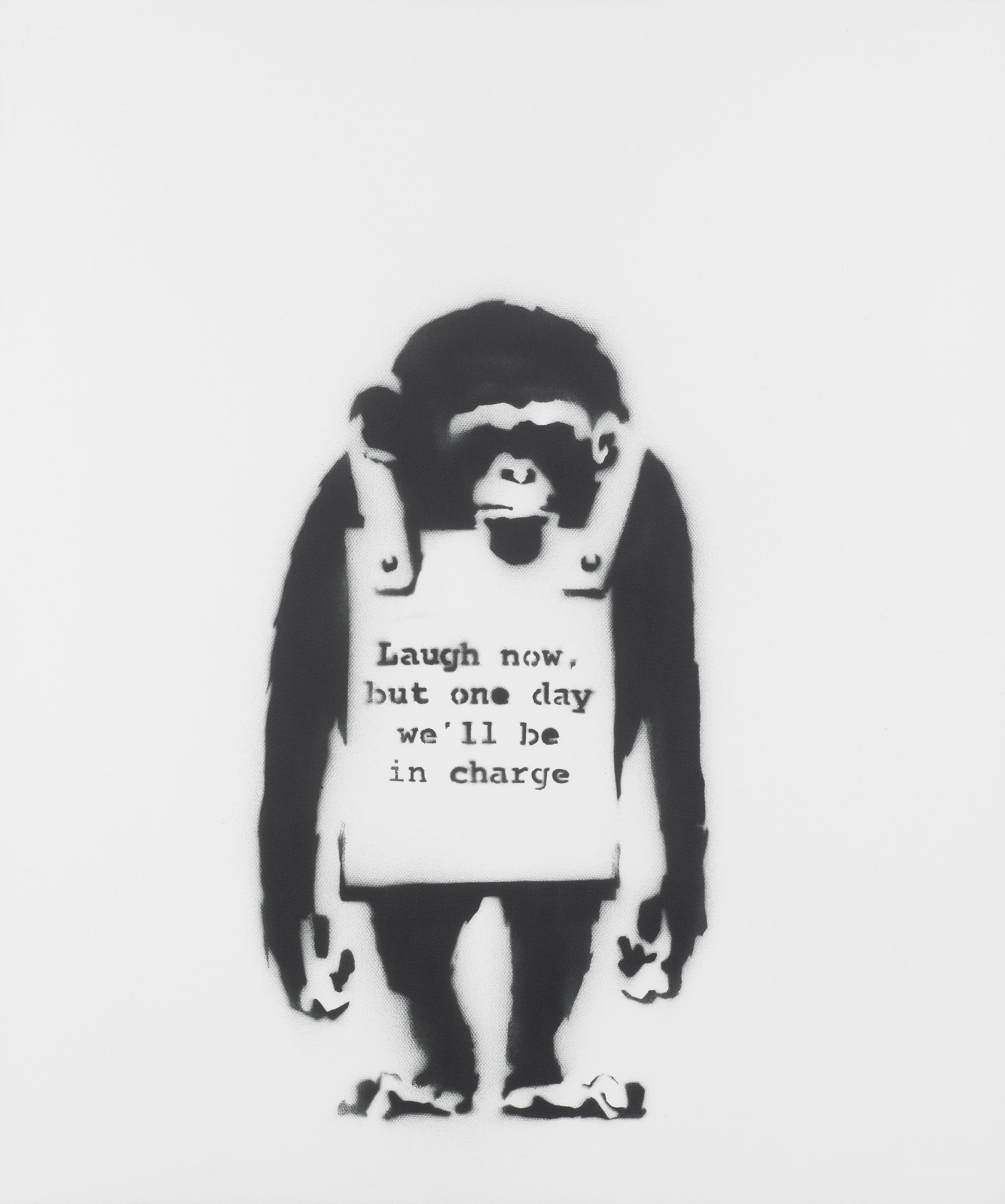 Monkey with protest sign