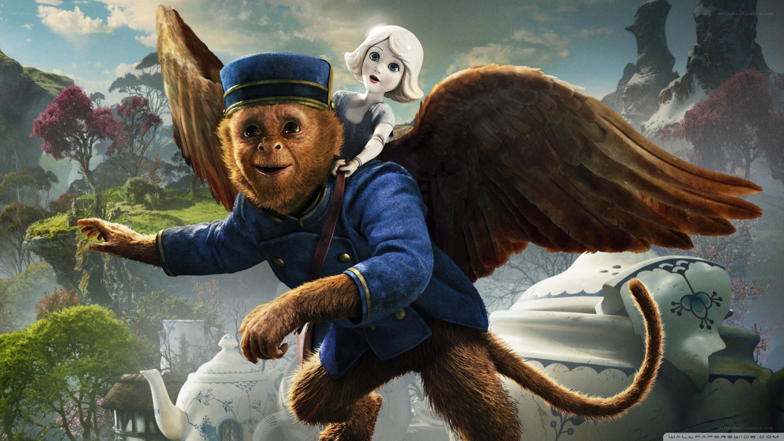 Monkey with wings and girl