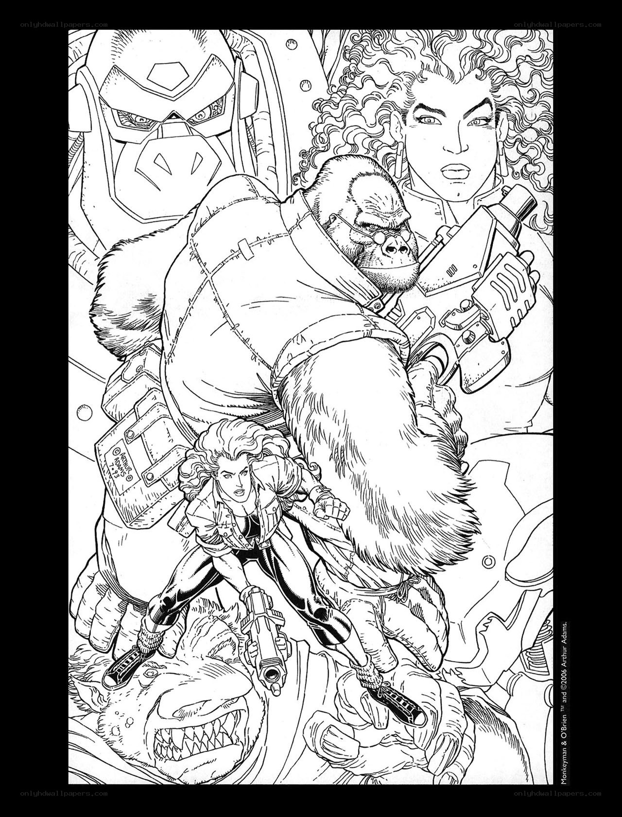 Monkeyman and O'Brien comic art