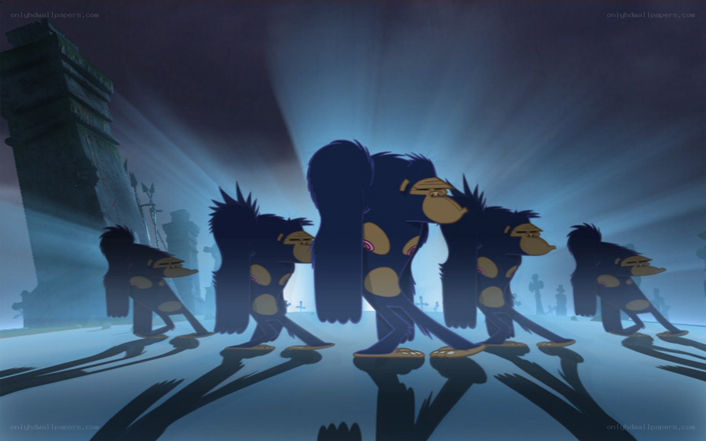monkeys in a line