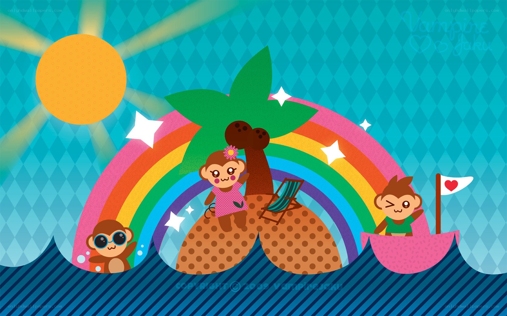 monkeys on a rainbow island